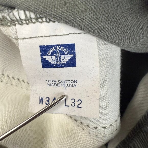 Vintage Dockers Khakis Classic Pleated Pants Men's 34x32 Cotton USA Made Slacks - Picture 9 of 12